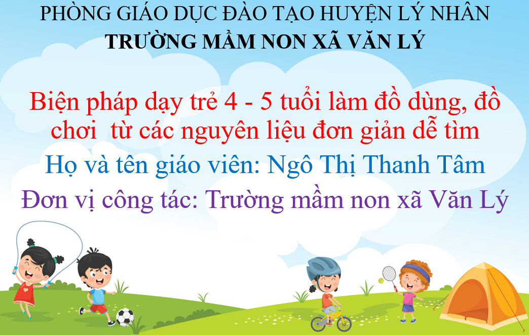 B i d thi gi o vi n d y gi i c p t nh h ng d n tr 4 5 tu i l m 