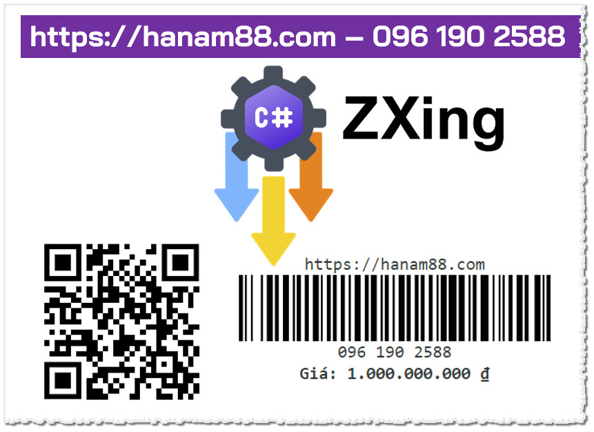 Sinh mã vạch QRCode và Bar Code 128 từ một chuỗi ký tự sử dụng thư viện